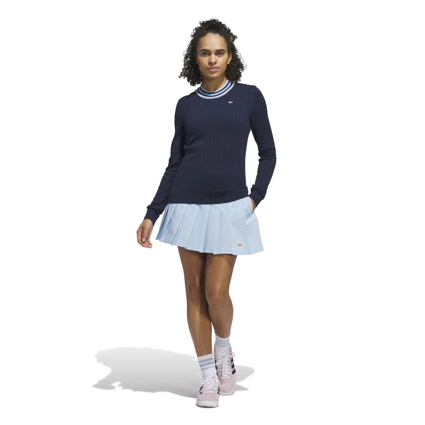 Womens Cashmere Knit Sweater Night Indigo - Image 4