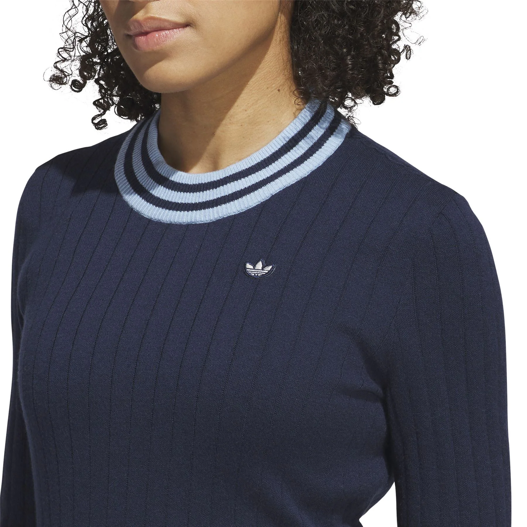 Womens Cashmere Knit Sweater Night Indigo - Image 5