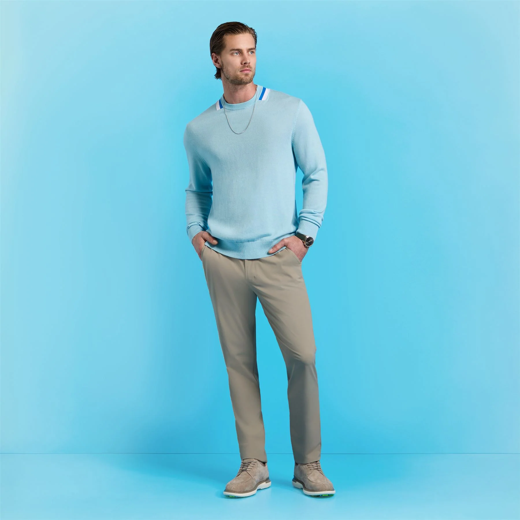 Color Block Merino Wool Sweater Daybreak - Image 4
