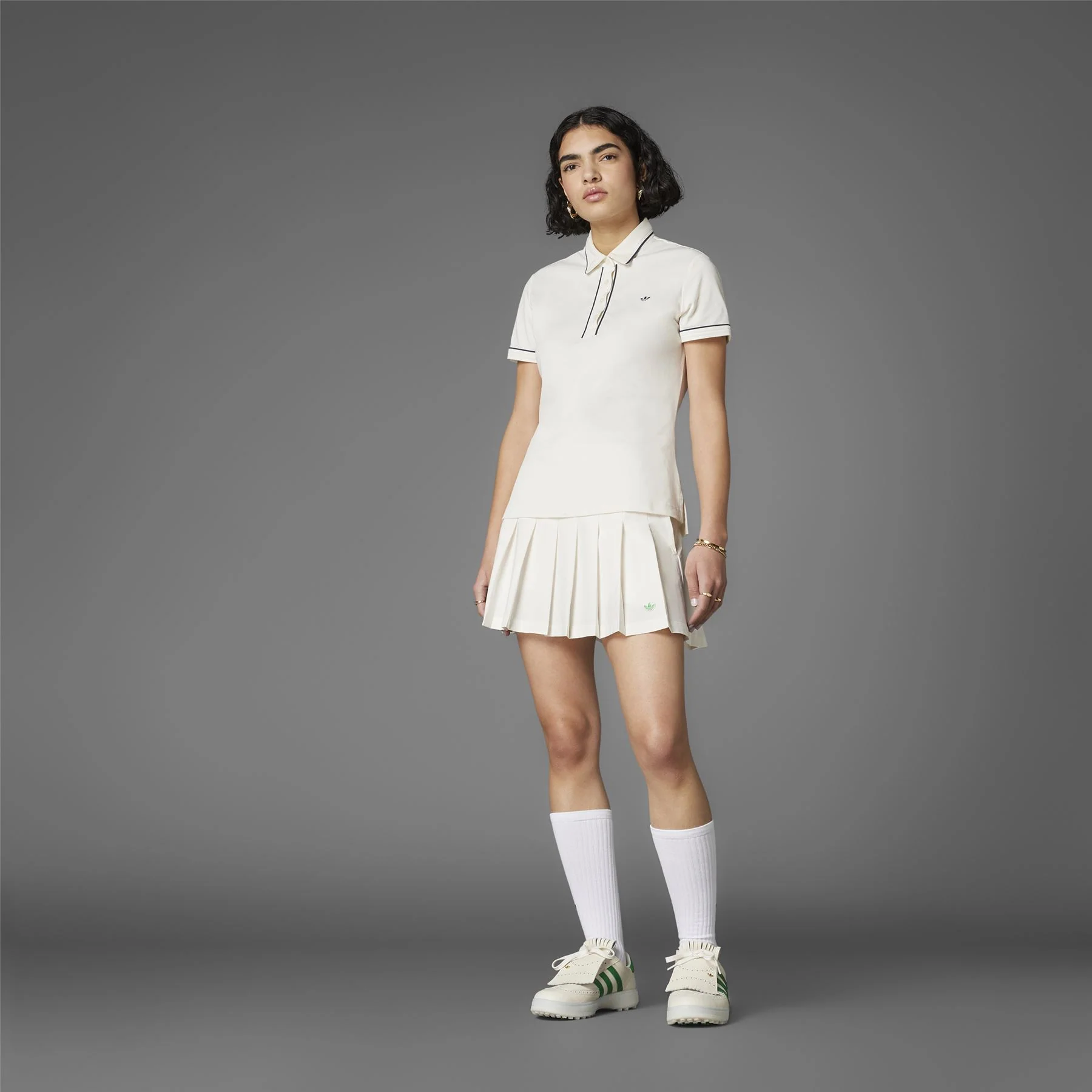 Womens Twistknit Trefoil Polo Chalk White - Image 3