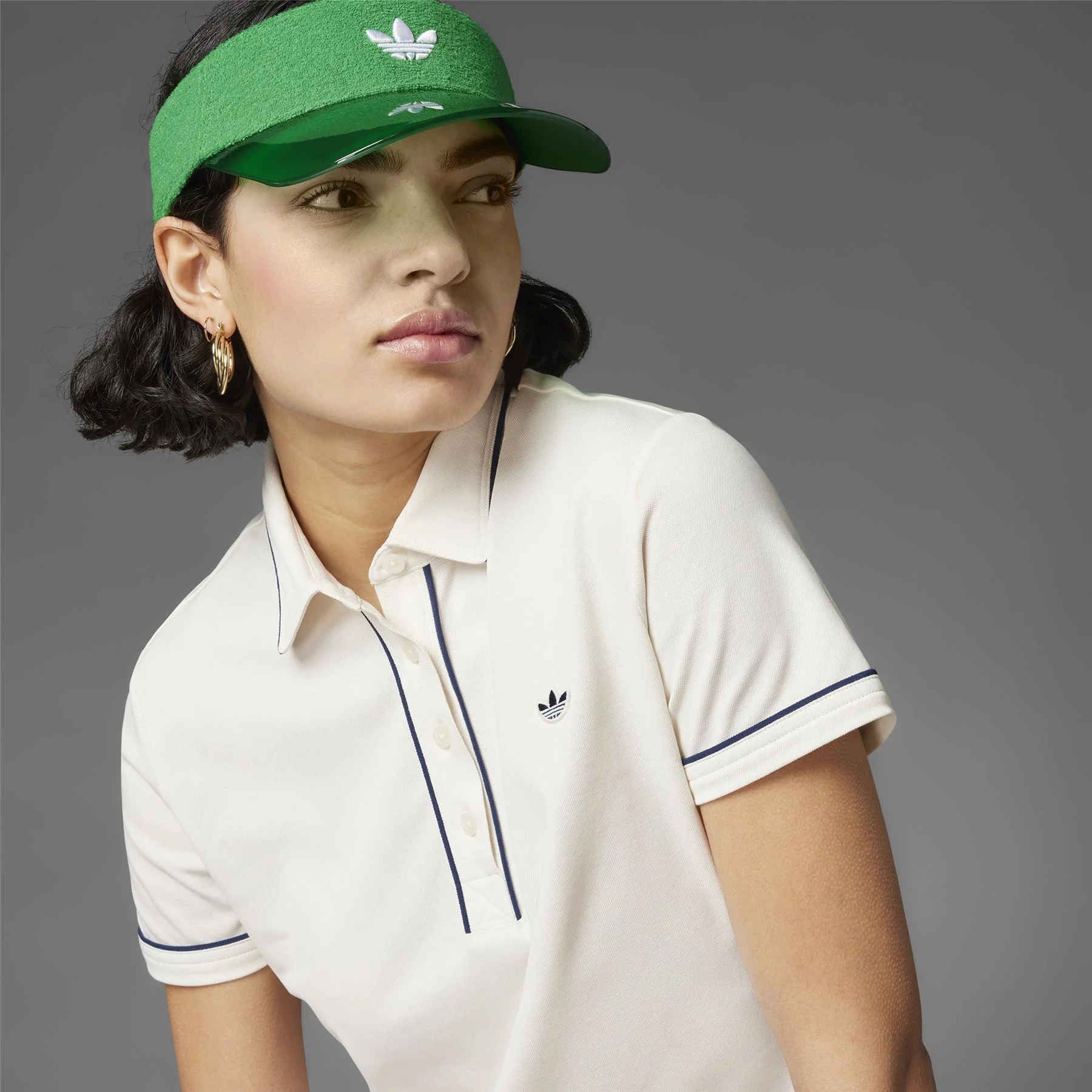 Womens Twistknit Trefoil Polo Chalk White - Image 4