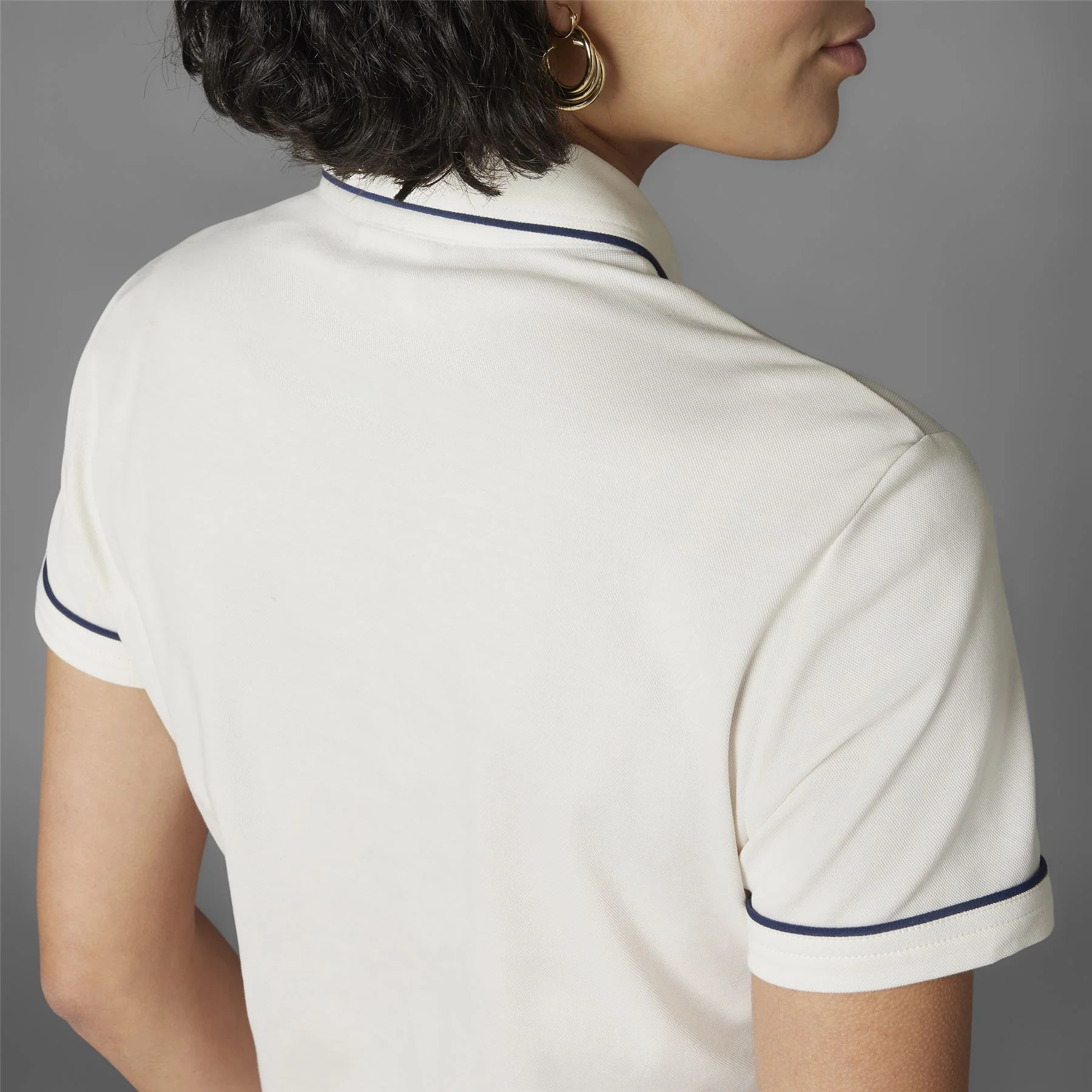 Womens Twistknit Trefoil Polo Chalk White - Image 6