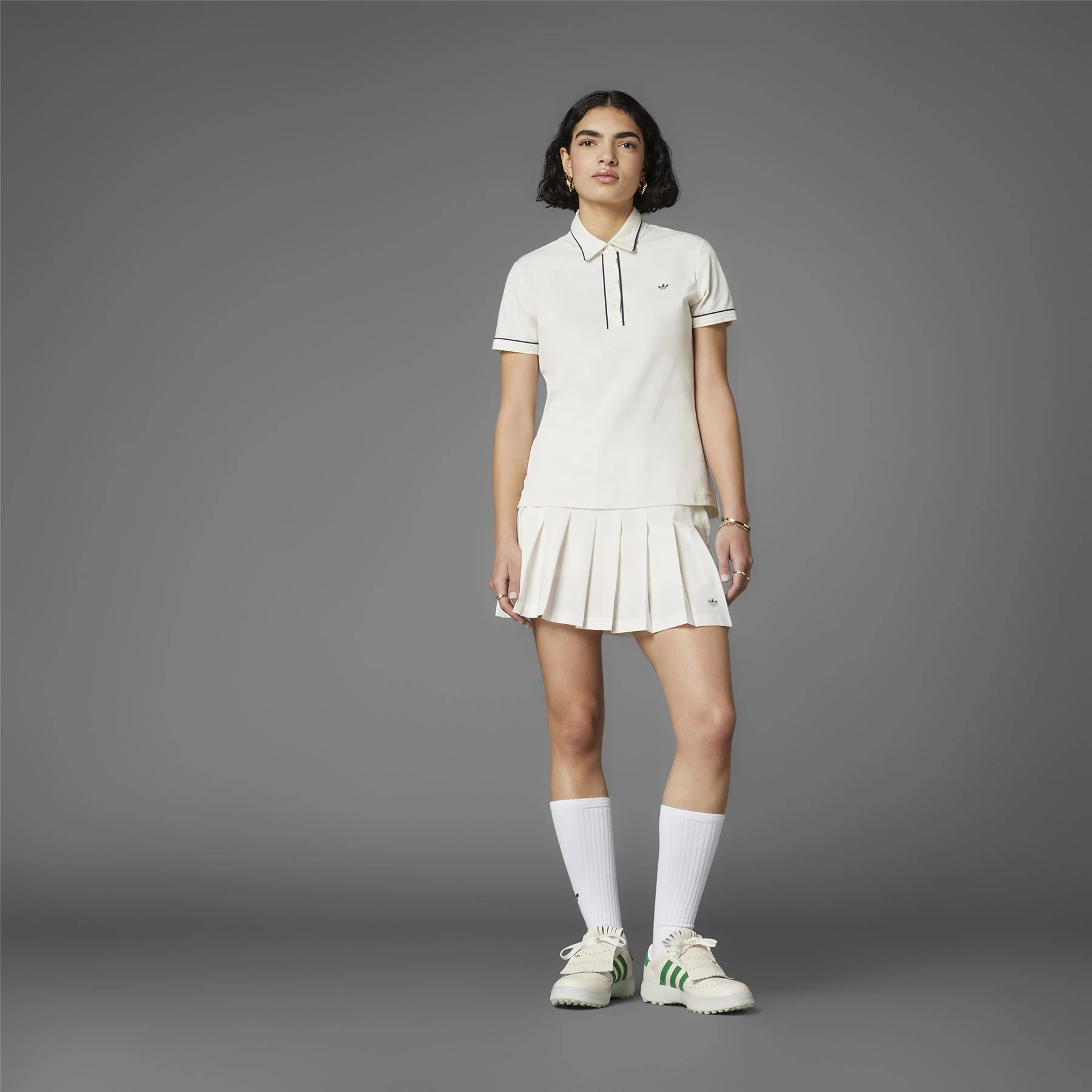 Womens Twistknit Trefoil Polo Chalk White - Image 7