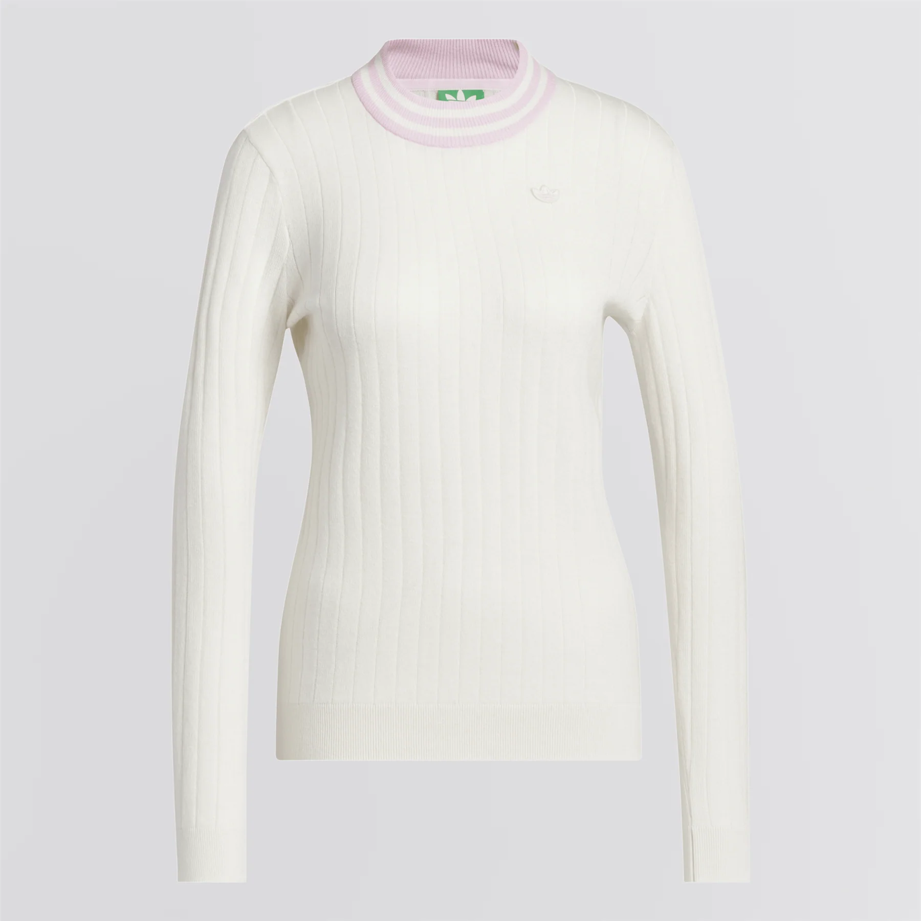Womens Cashmere Knit Sweater Chalk White - Image 10