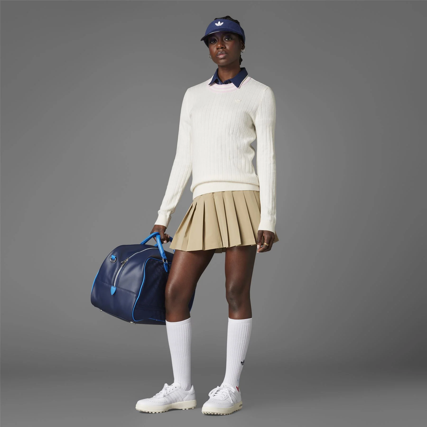 Womens Cashmere Knit Sweater Chalk White - Image 4