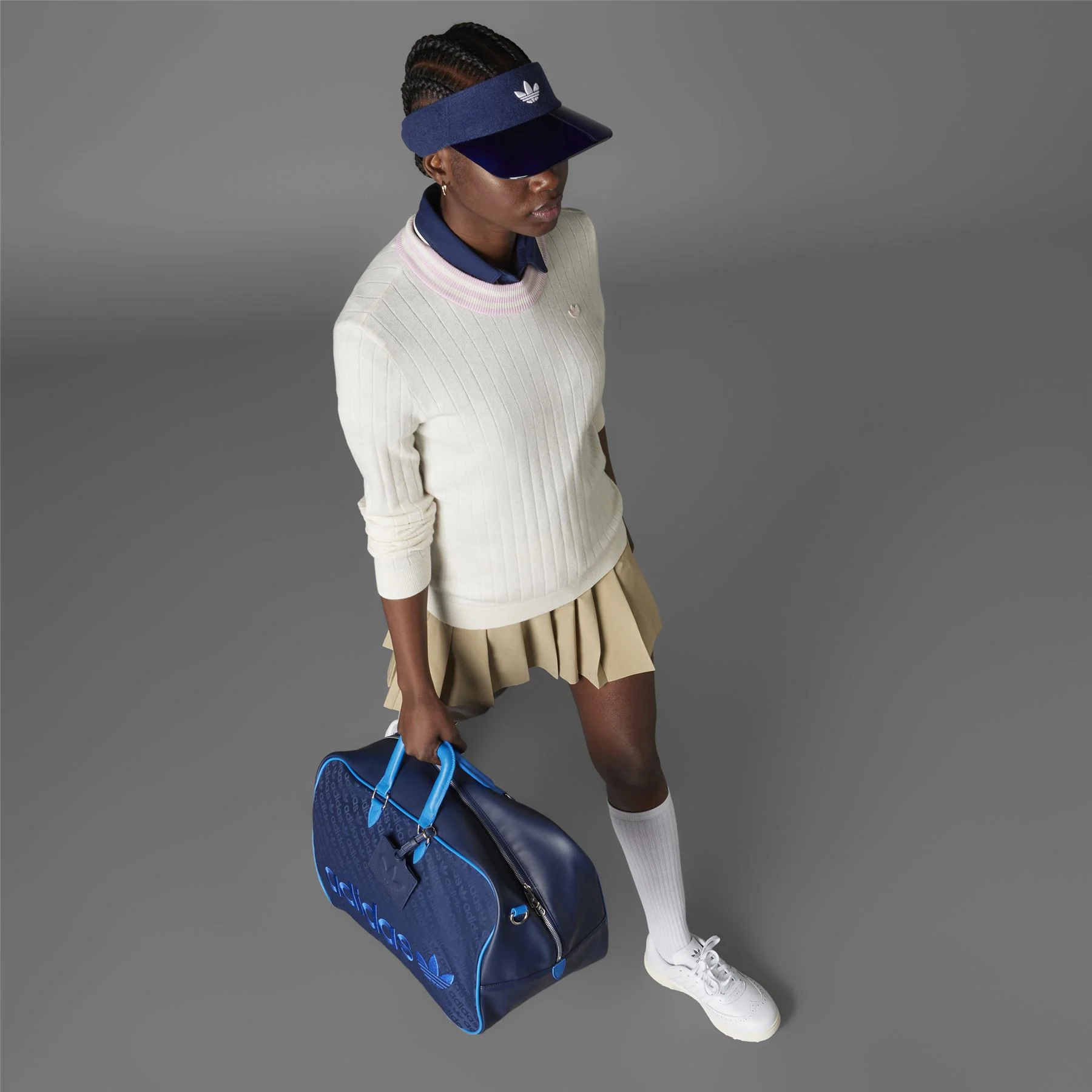 Womens Cashmere Knit Sweater Chalk White - Image 5