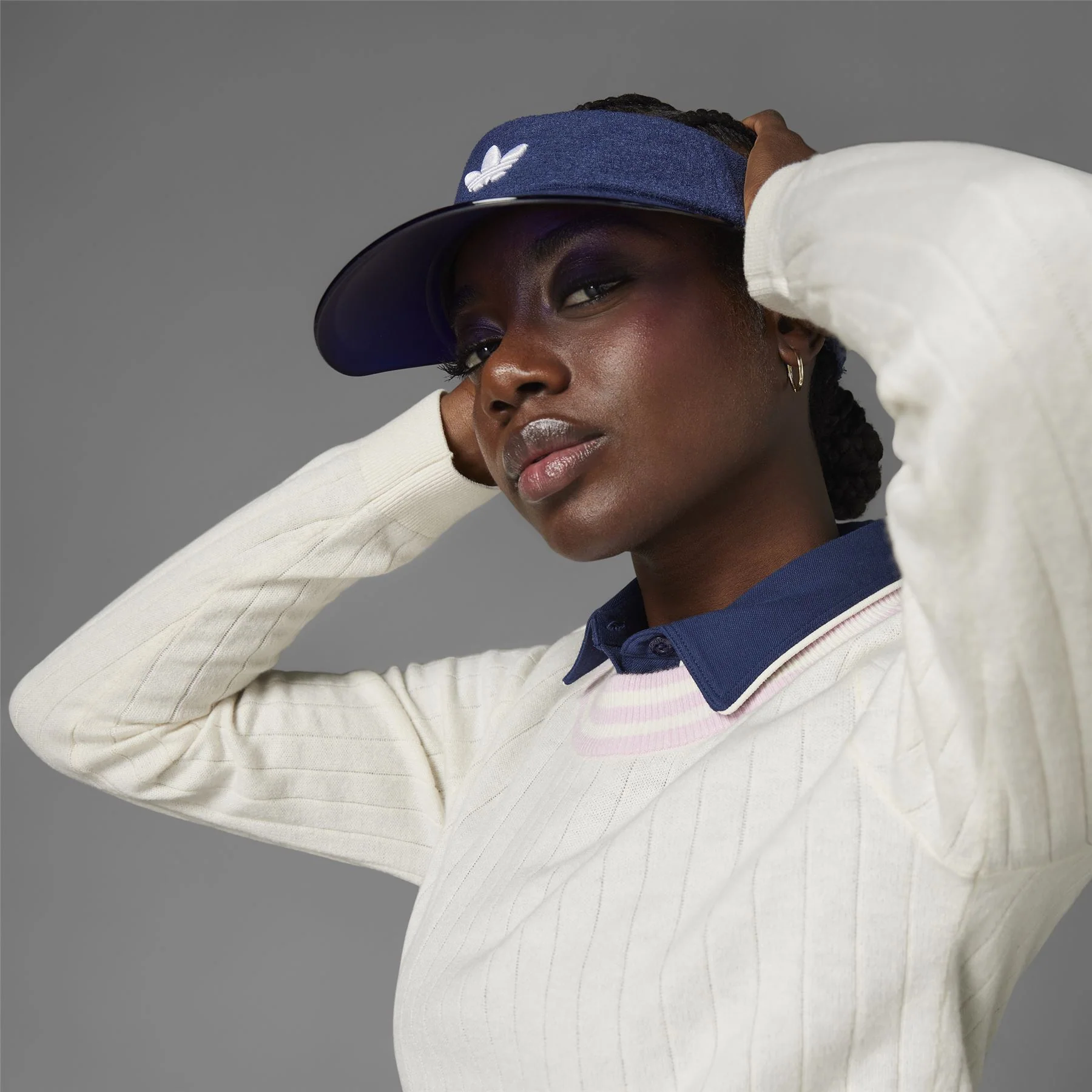Womens Cashmere Knit Sweater Chalk White - Image 6