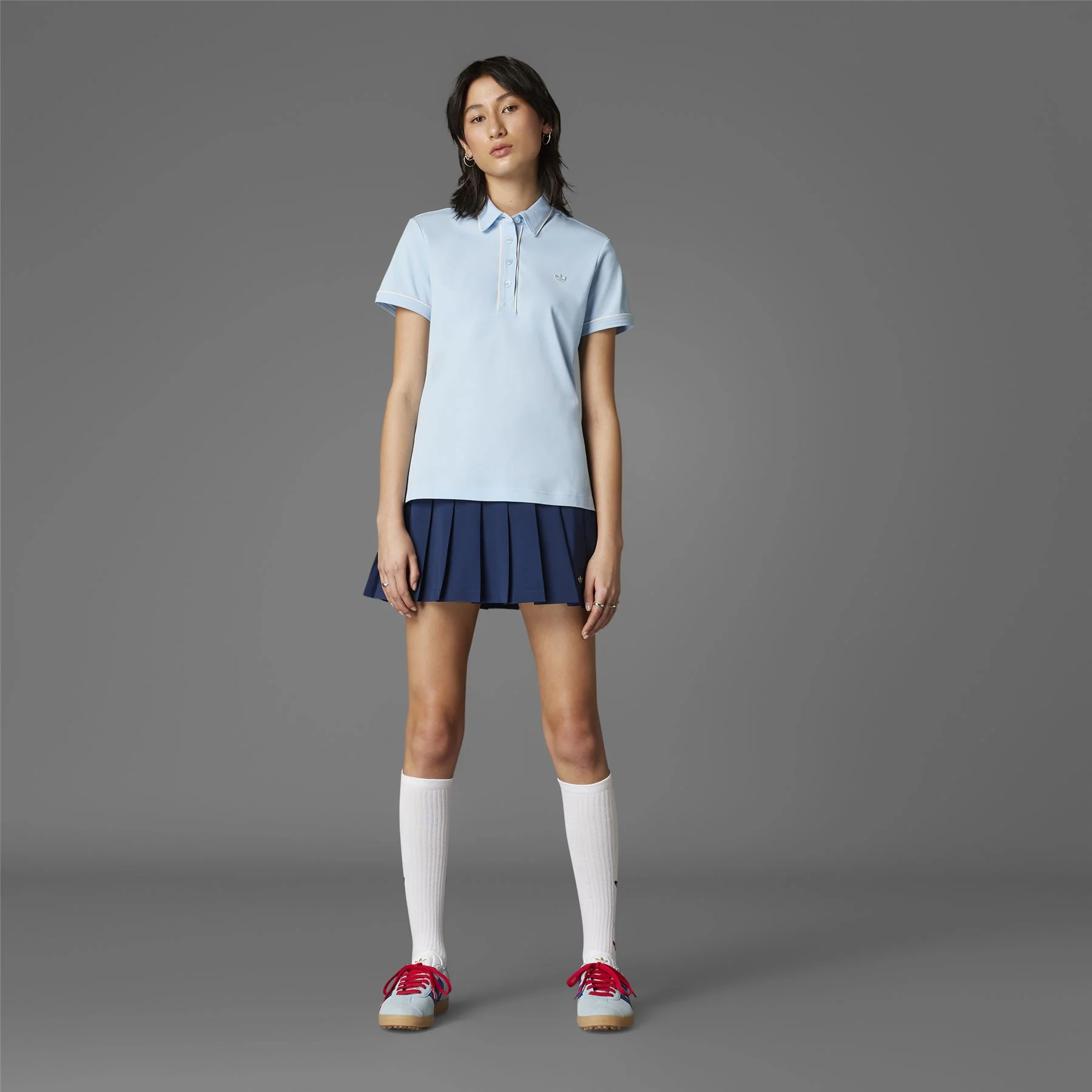 Womens Twistknit Trefoil Polo Clear Sky - Image 7